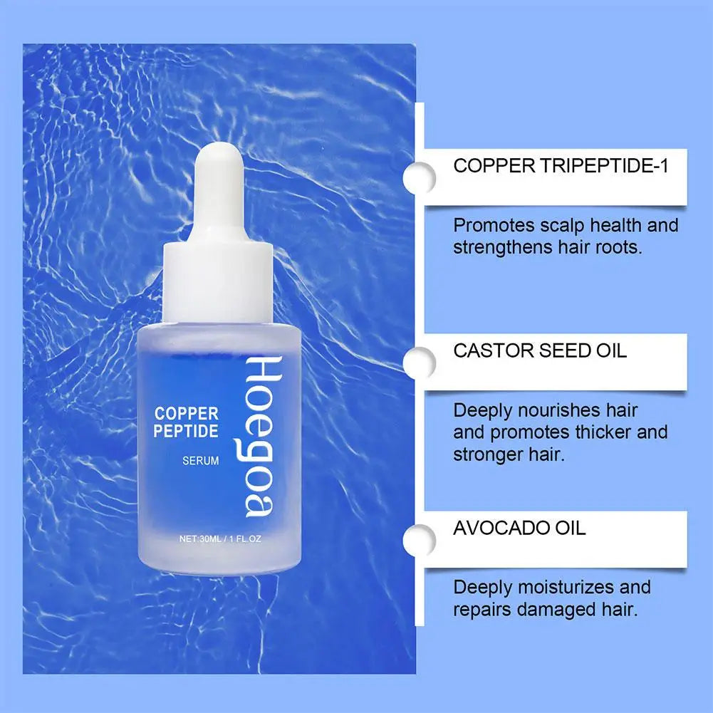 Copper Peptide Hair Density Serum Deep Nourishment and Moist for Damage Hair Treatment,Anti-Hair Loss Natural Hair Growth Liquid