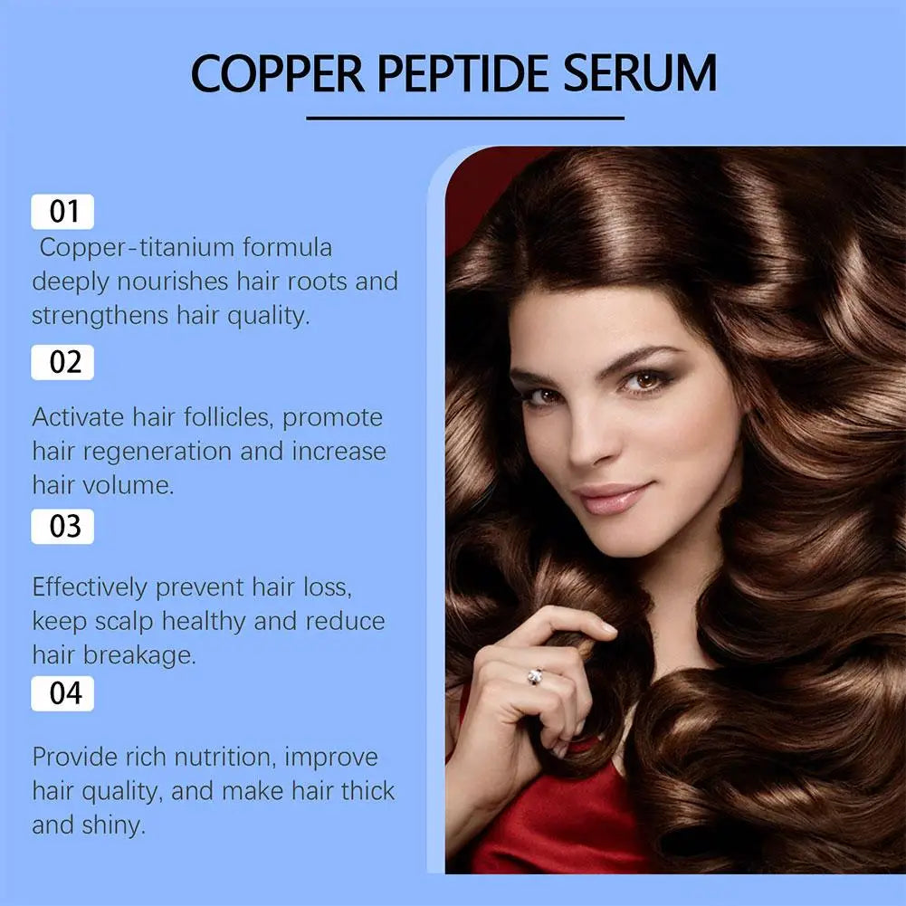 Copper Peptide Hair Density Serum Deep Nourishment and Moist for Damage Hair Treatment,Anti-Hair Loss Natural Hair Growth Liquid